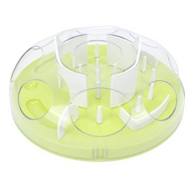 Interactive Cat Puzzle Feeder Funny Cat Puzzle Food Dispenser Enrichment Toy For Pets Play And Exercise Green (Option: Default)