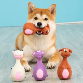 4pcs Cute Latex Dog Chew Toys With Sound, Interactive Biting Toys For Dental Health, Puppy Teething Pet Supplies (Option: MULTICOLOR)