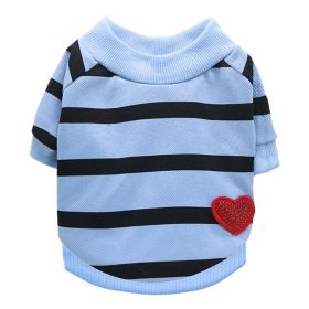Jarre Aero Bull Pug Puppy Clothes Teddy Milk Cat Pet Spring And Summer Thin Small Dog Puppy (Option: Blue-L)